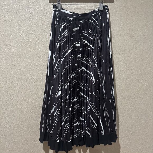 3.1 Phillip Lim Maxi Skirt Womens Size 0 Pleated Lined Abstract Wood Mocha NWT - Picture 6 of 9